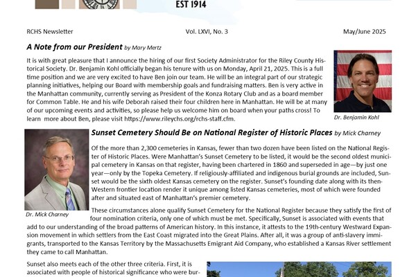 RCHS Releases the May/June 2025 Newsletter Edition