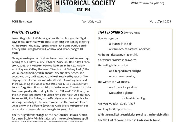 RCHS Release their March/April 2025 Newsletter Edition